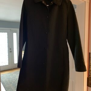 Hilary Radley Quilted Black Trench Coat